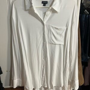 Torrid Elegant White Button-Up Shirt
